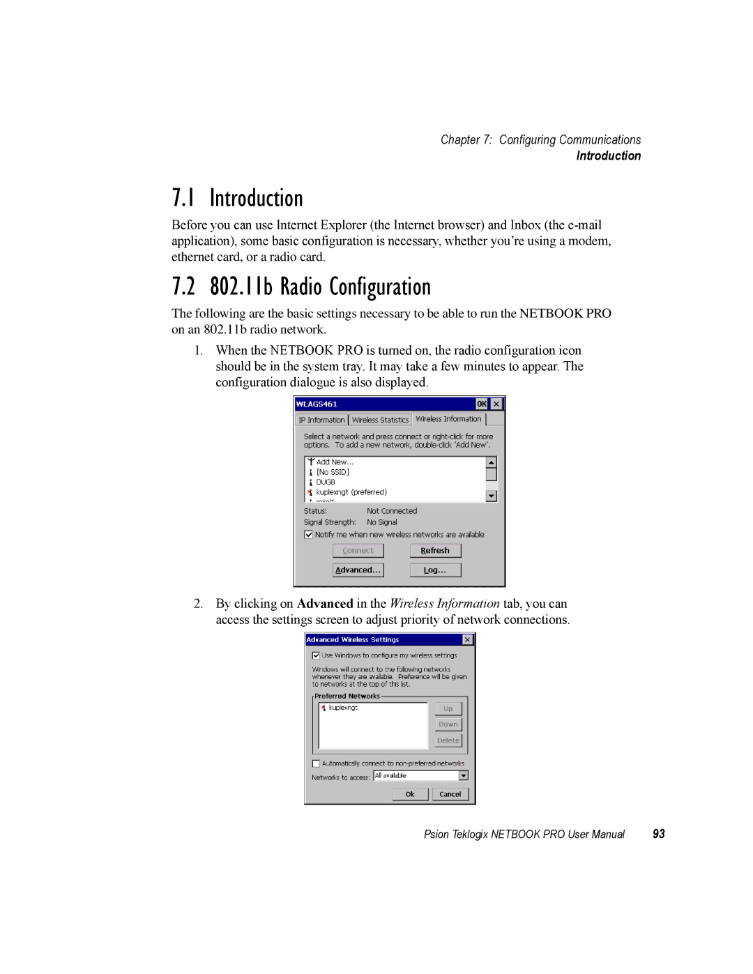 Psion Teklogix none user manual 802.11b Radio Configuration, Introduction 