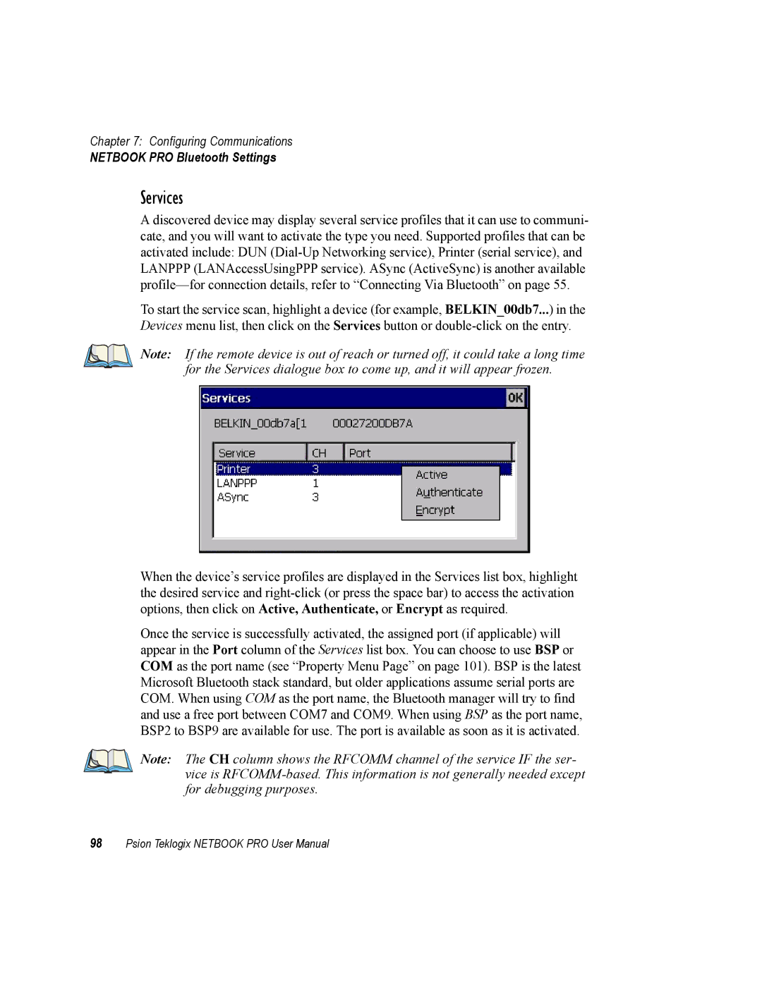 Psion Teklogix none user manual Services 