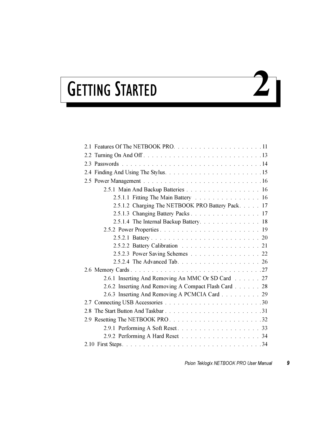 Psion Teklogix none user manual Getting Started 