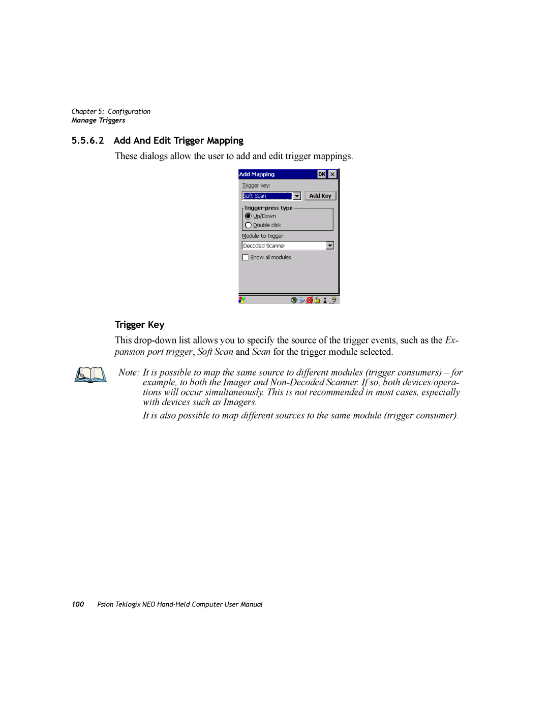 Psion Teklogix PX750 manual Add And Edit Trigger Mapping, Trigger Key 