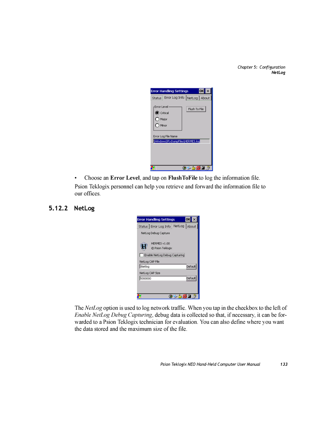 Psion Teklogix PX750 manual NetLog 