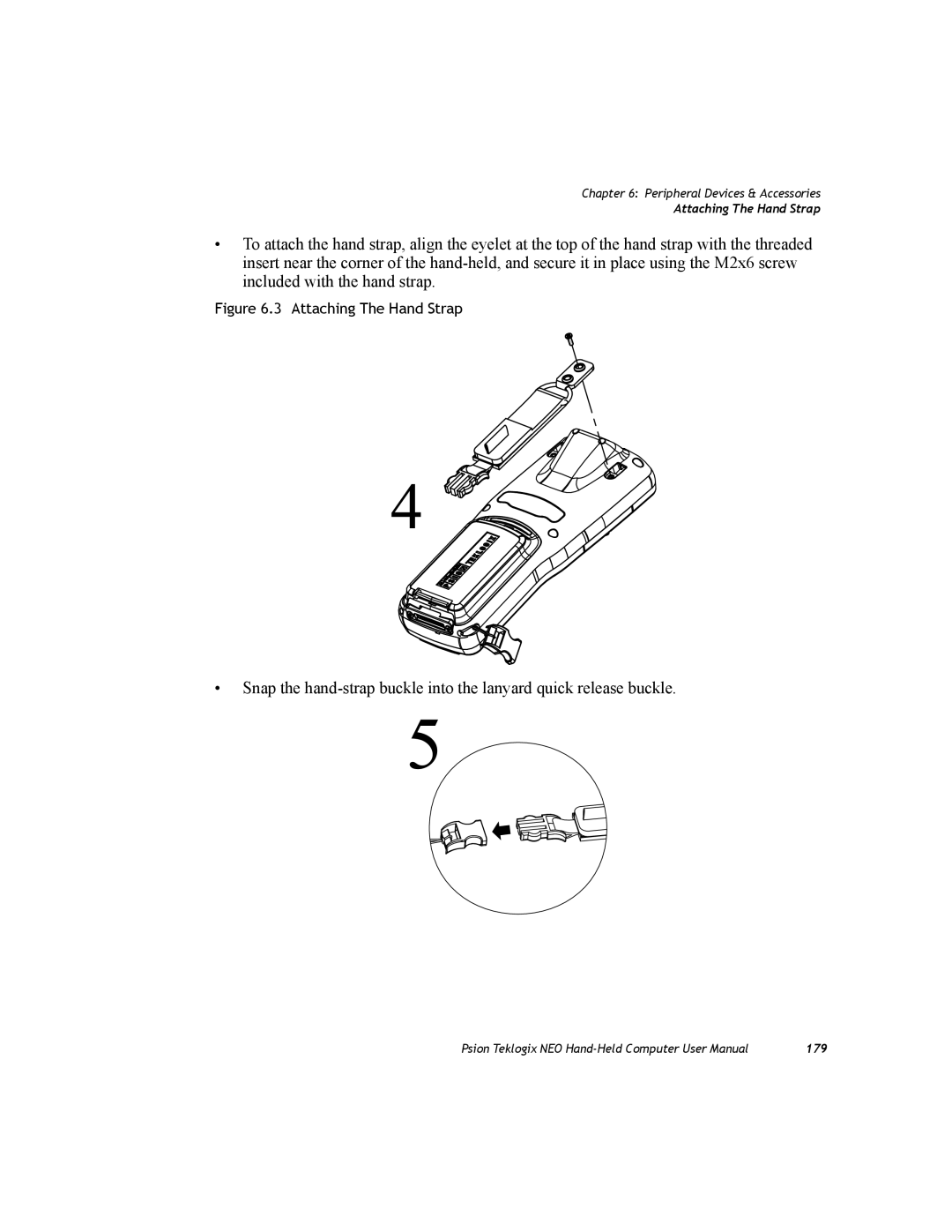 Psion Teklogix PX750 manual Attaching The Hand Strap 