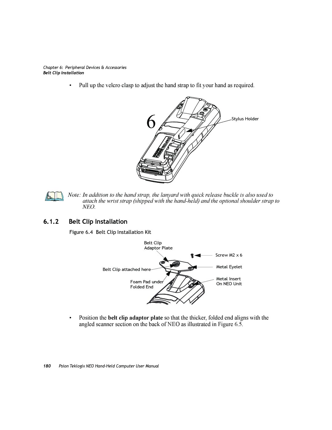 Psion Teklogix PX750 manual Belt Clip Installation Kit 