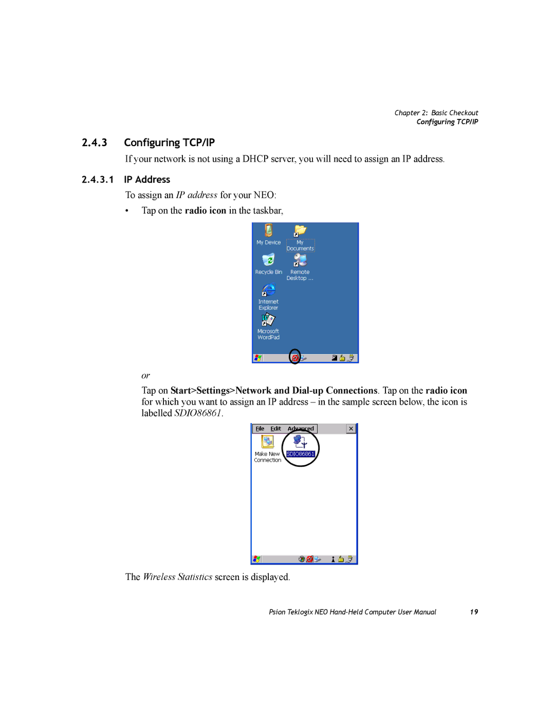 Psion Teklogix PX750 manual Configuring TCP/IP, IP Address 