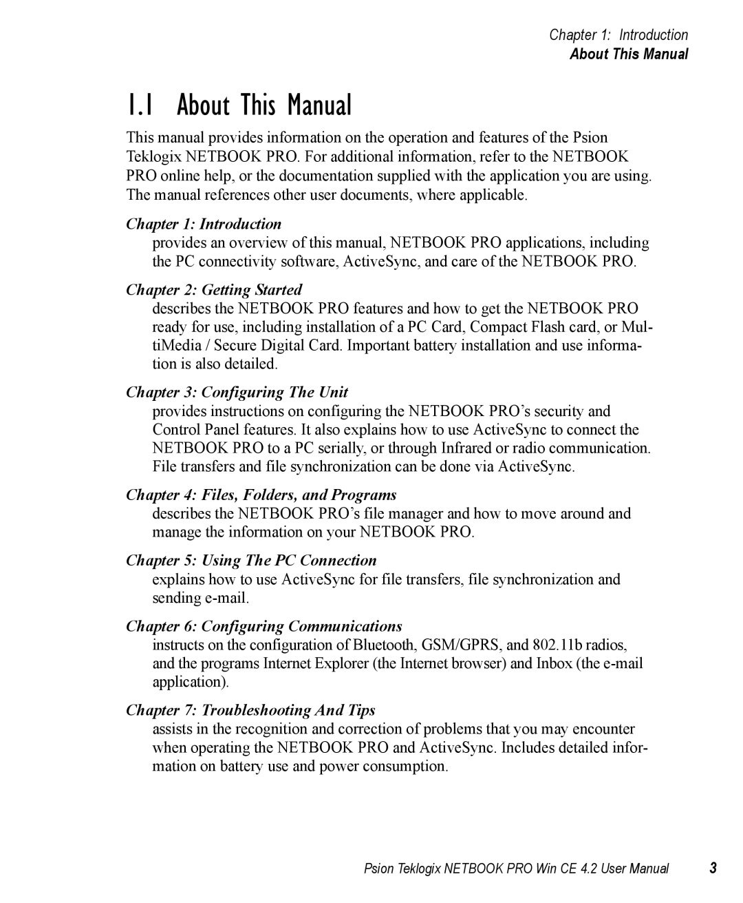 Psion Teklogix Win CE 4.2 user manual About This Manual 