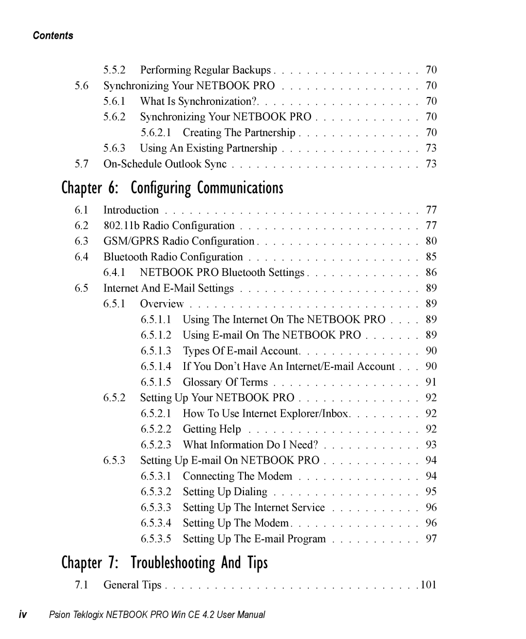 Psion Teklogix Win CE 4.2 user manual Configuring Communications 