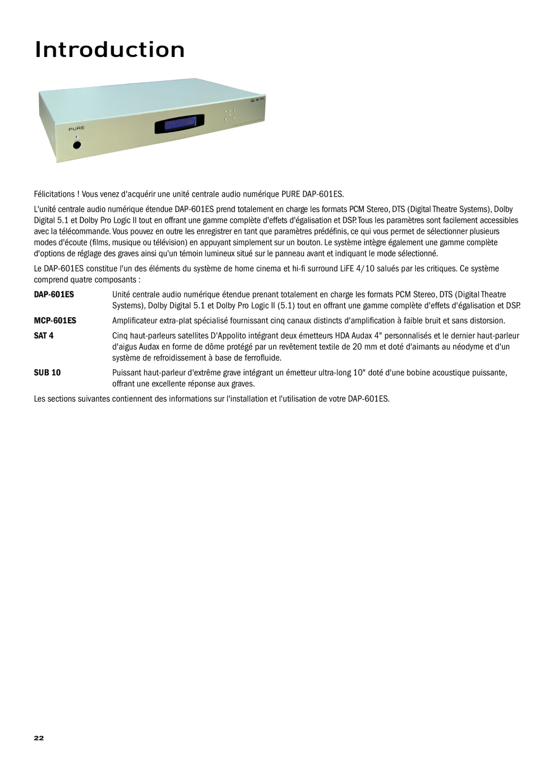 Pure Acoustics DAP-601ES Système de refroidissement à base de ferrofluide, Offrant une excellente réponse aux graves 