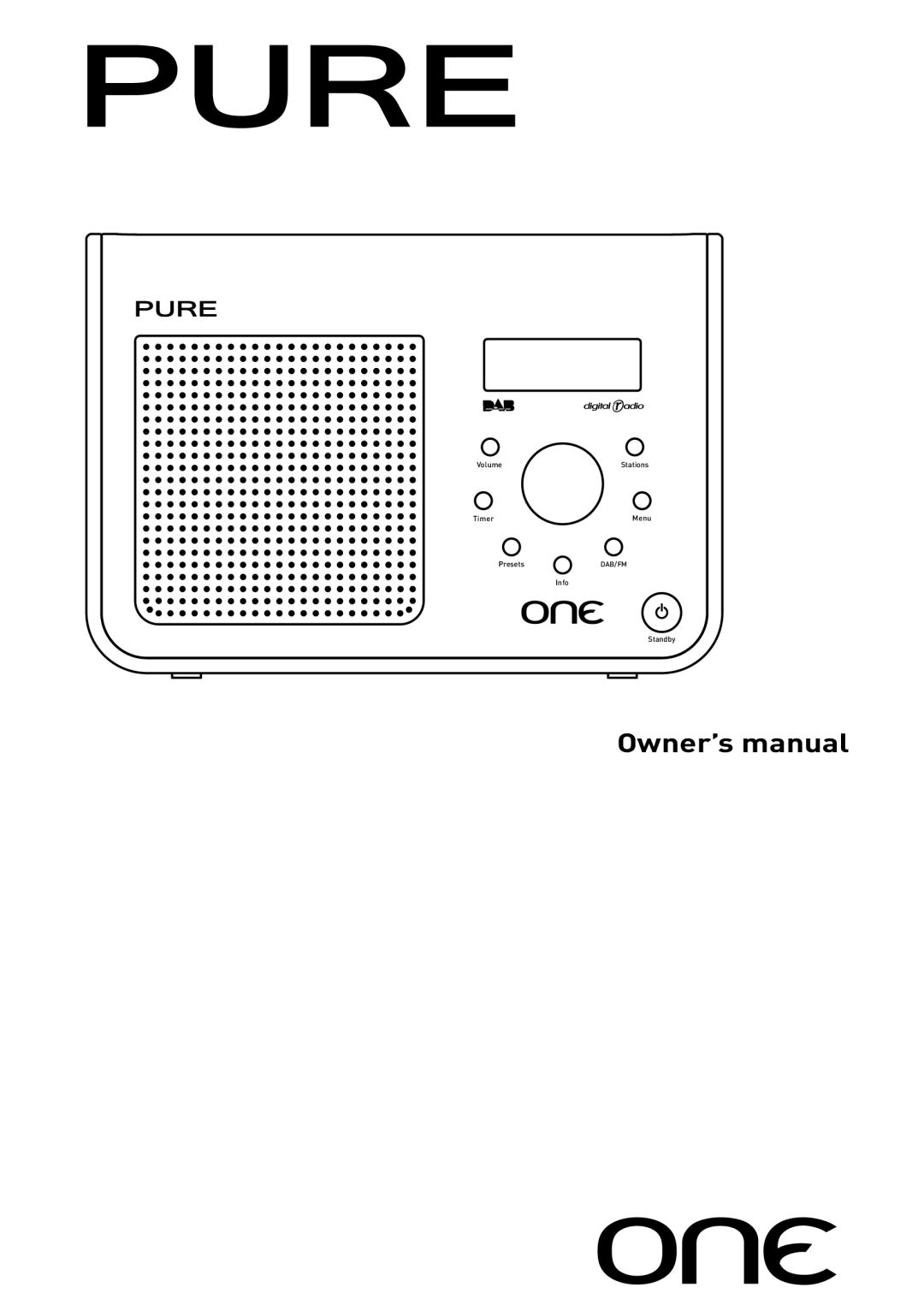 Pure Acoustics Radio owner manual Volume Stations Timer 