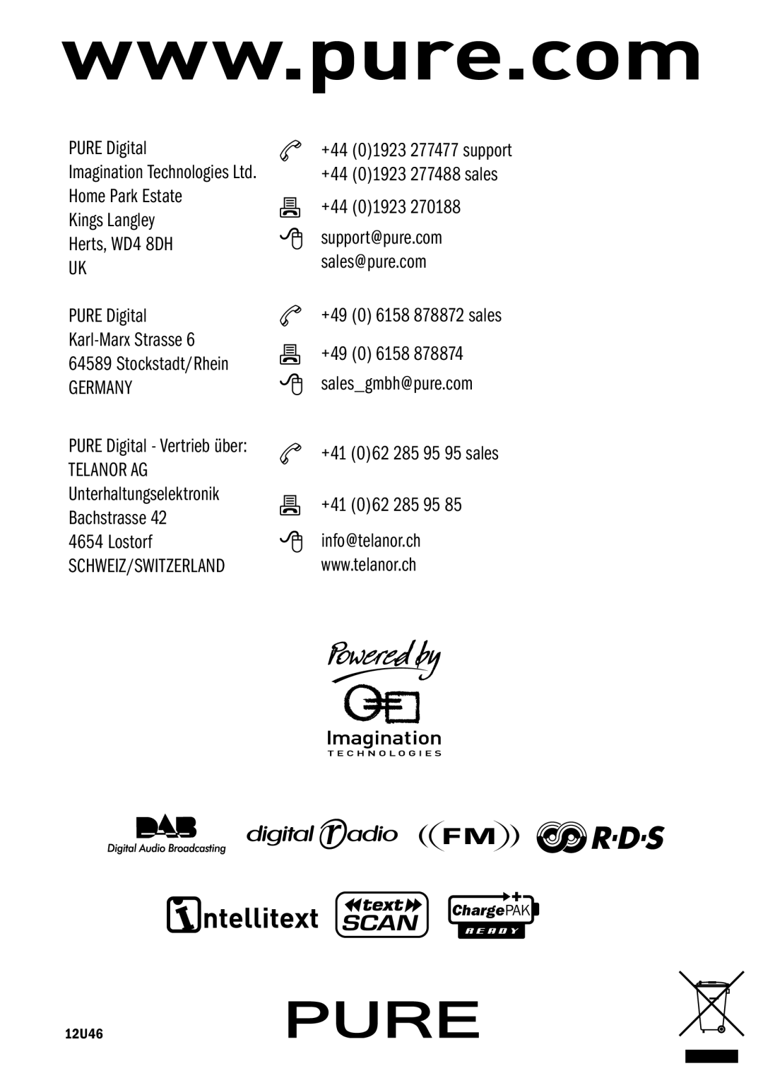 Pure Acoustics Radio owner manual Germany 