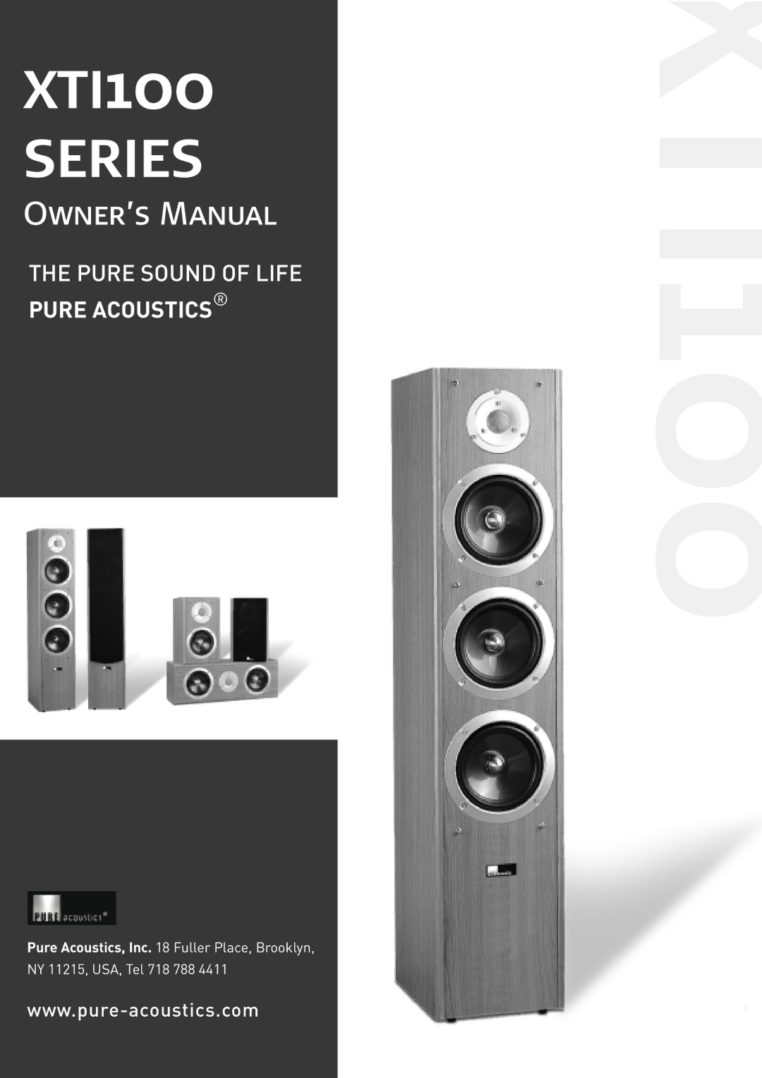 Pure Acoustics XTI100 owner manual 