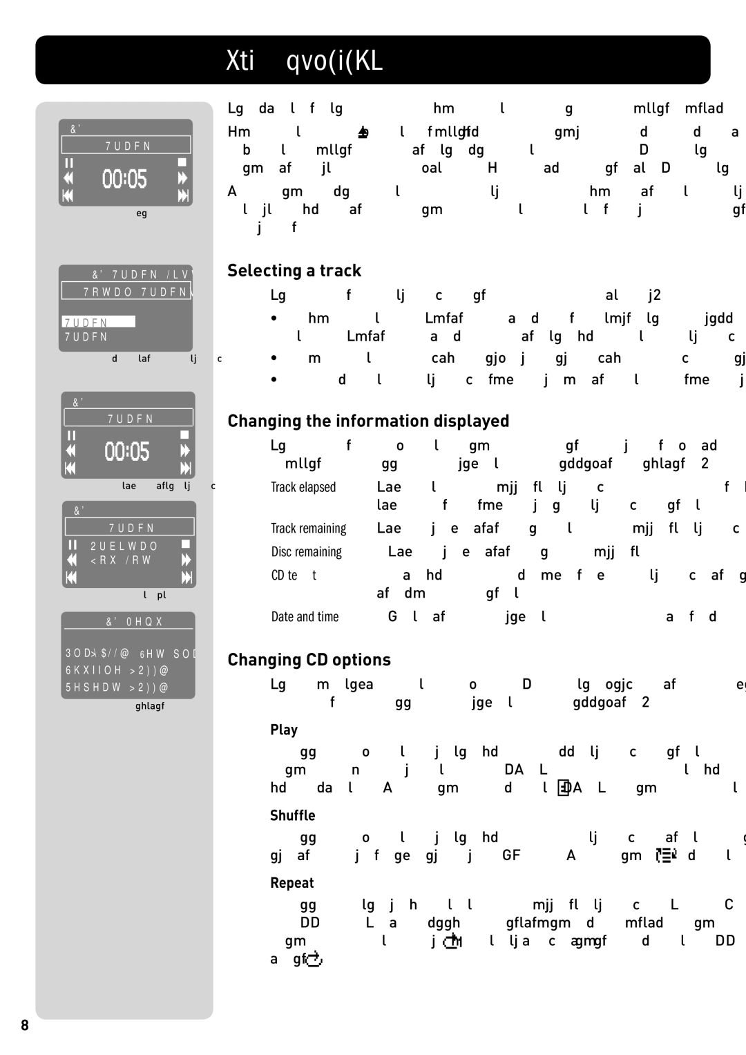 Pure Digital CD-40 owner manual Playing a CD, Selecting a track, Changing CD options 