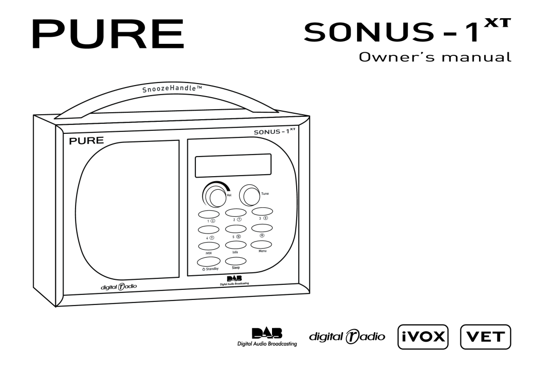 Pure Digital SONUS-1XT manual 