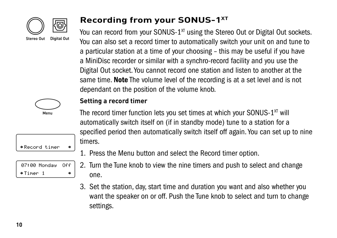 Pure Digital manual Recording from your SONUS-1XT 