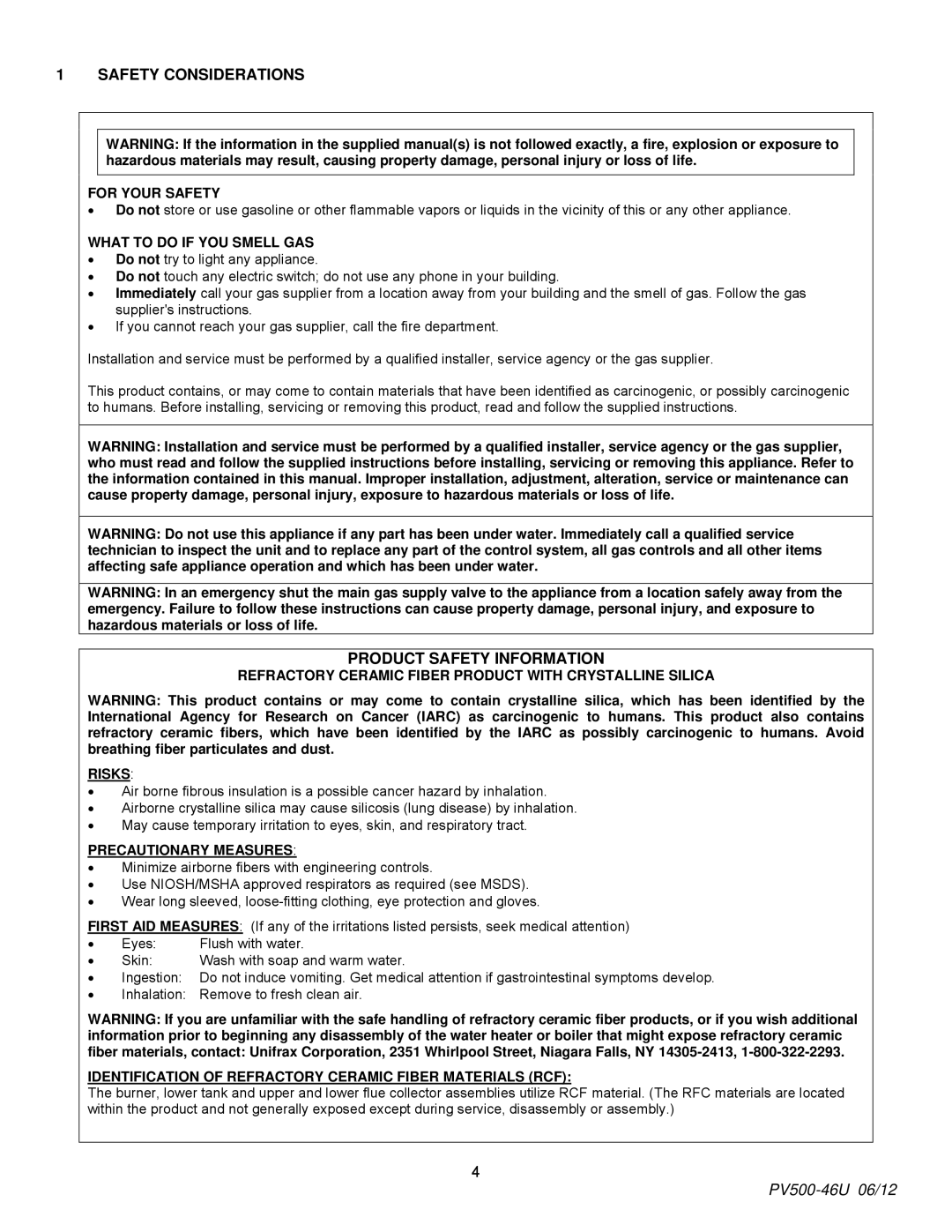 PVI Industries 180, 150 manual Safety Considerations, Product Safety Information 