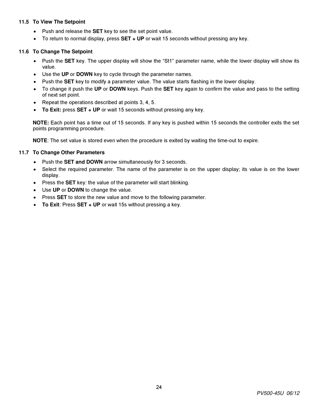 PVI Industries PV500-45U manual To View The Setpoint, To Change The Setpoint, To Change Other Parameters 