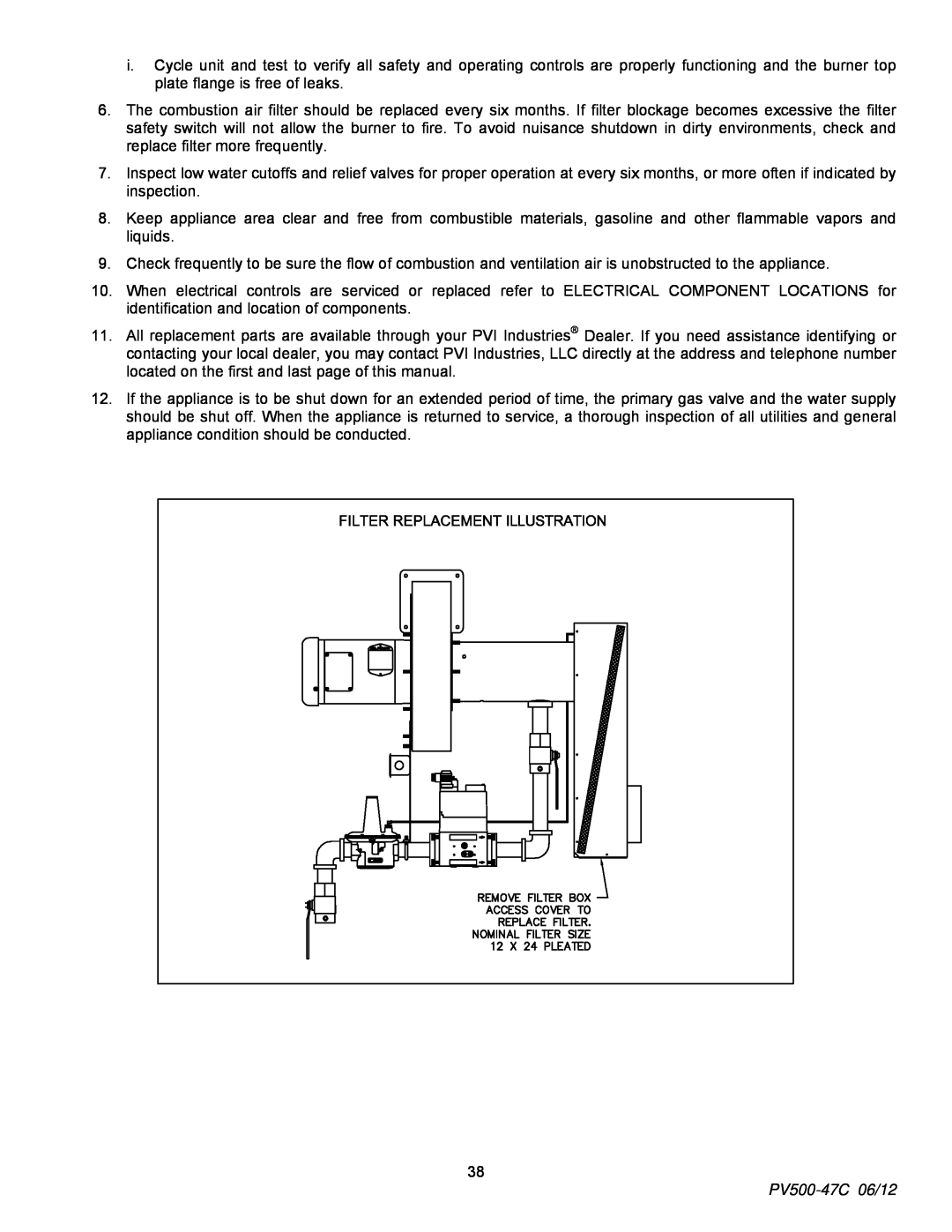 PVI Industries manual PV500-47C06/12 