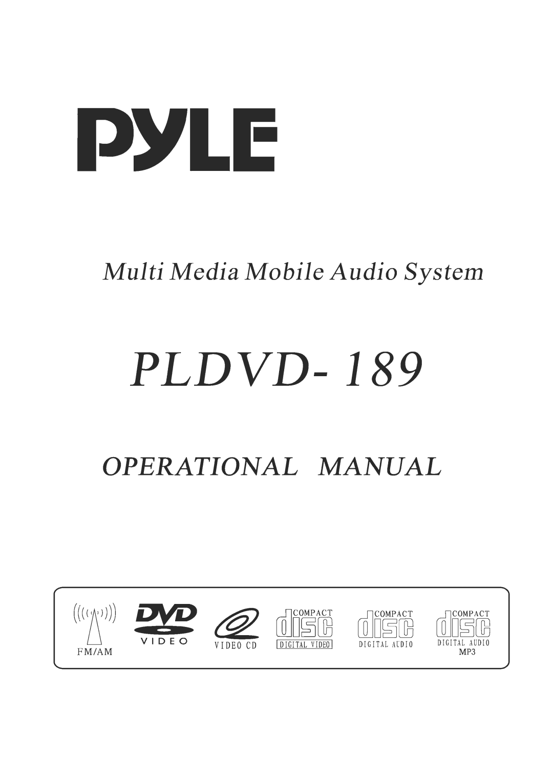 PYLE Audio 189 manual 