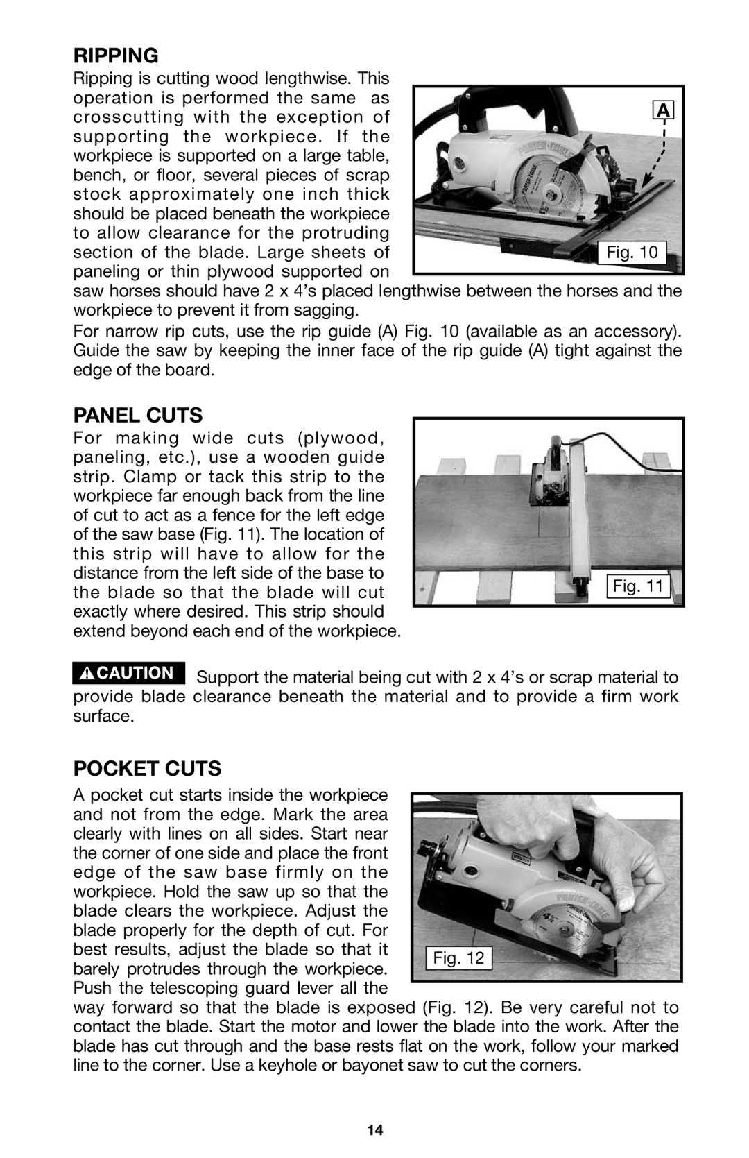 PYLE Audio 314 instruction manual Ripping, Panel Cuts, Pocket Cuts 