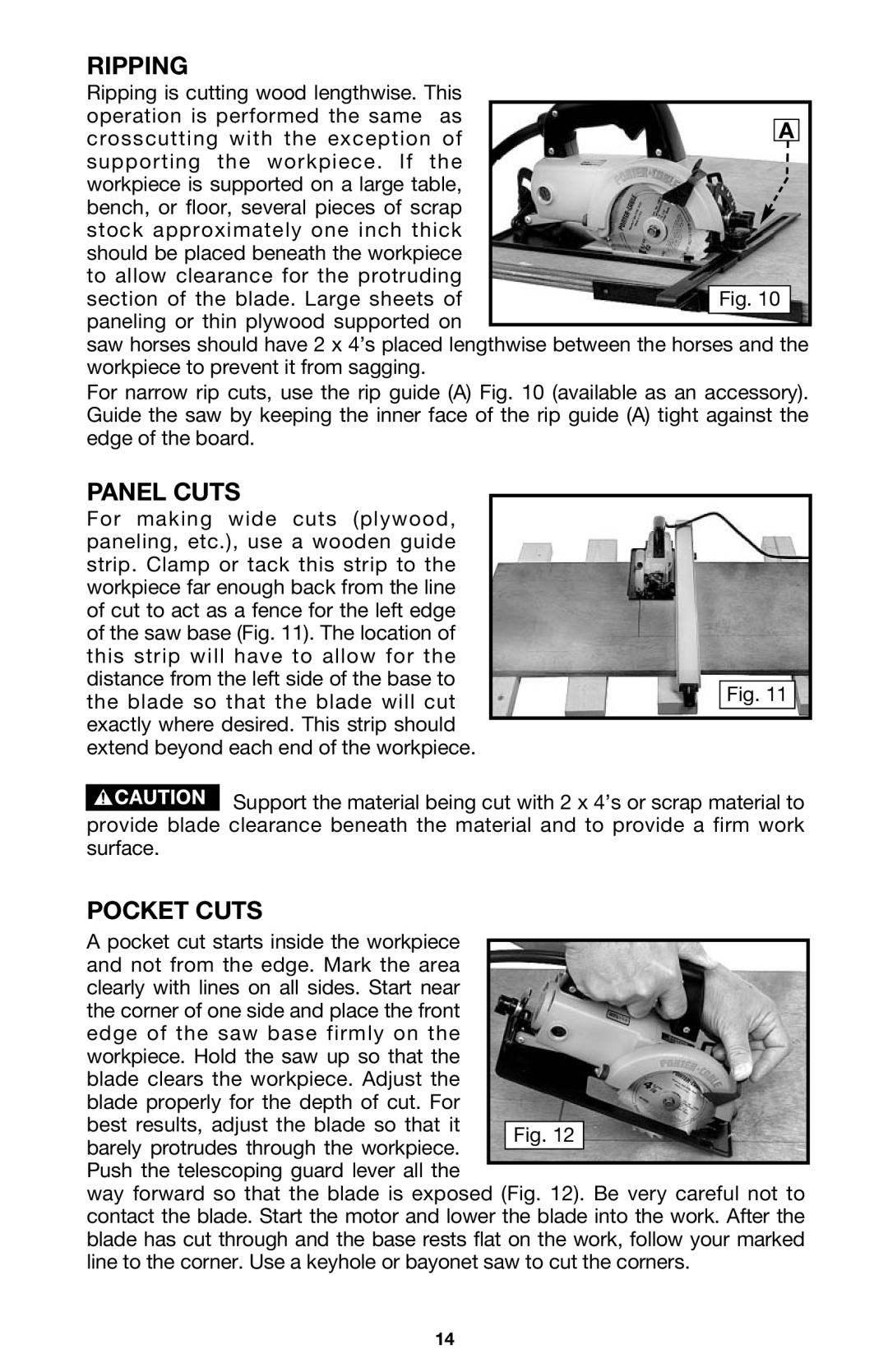 PYLE Audio 314 instruction manual Ripping, Panel Cuts, Pocket Cuts 