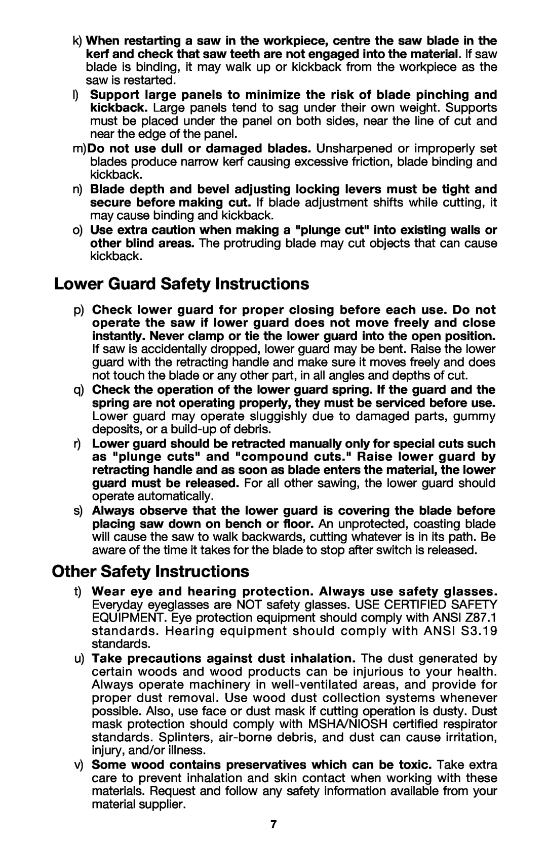 PYLE Audio 314 instruction manual Lower Guard Safety Instructions, Other Safety Instructions 
