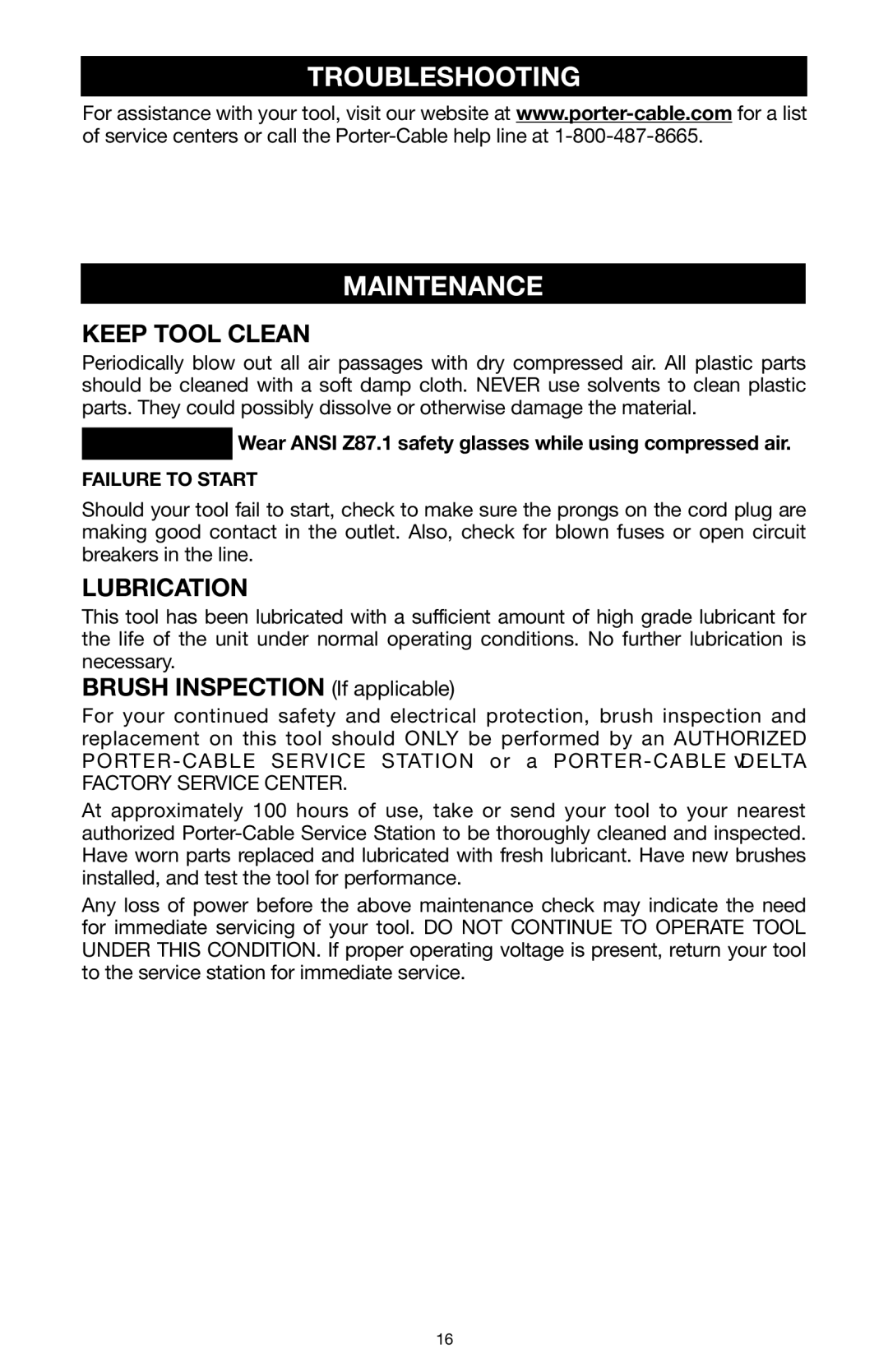 PYLE Audio 324MAG instruction manual Troubleshooting Maintenance, Keep Tool Clean, Lubrication 