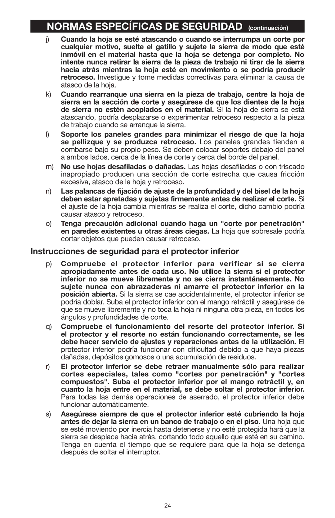 PYLE Audio 324MAG Normas Específicas DE Seguridad continuación, Instrucciones de seguridad para el protector inferior 