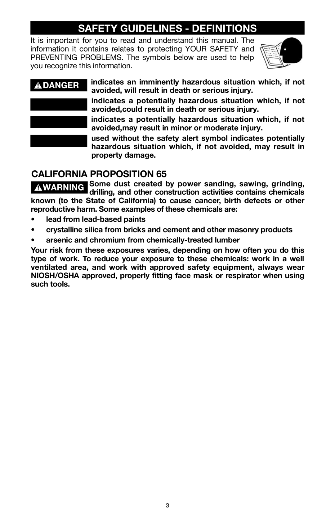 PYLE Audio 324MAG instruction manual Safety Guidelines Definitions, California Proposition 