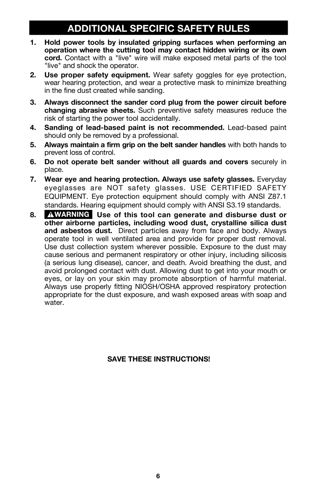 PYLE Audio 352VS instruction manual Additional Specific Safety Rules 