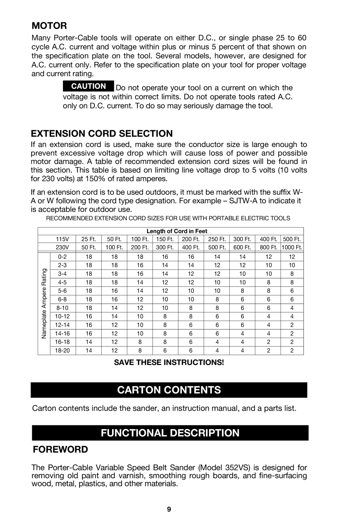 PYLE Audio 352VS instruction manual Carton Contents Functional Description 