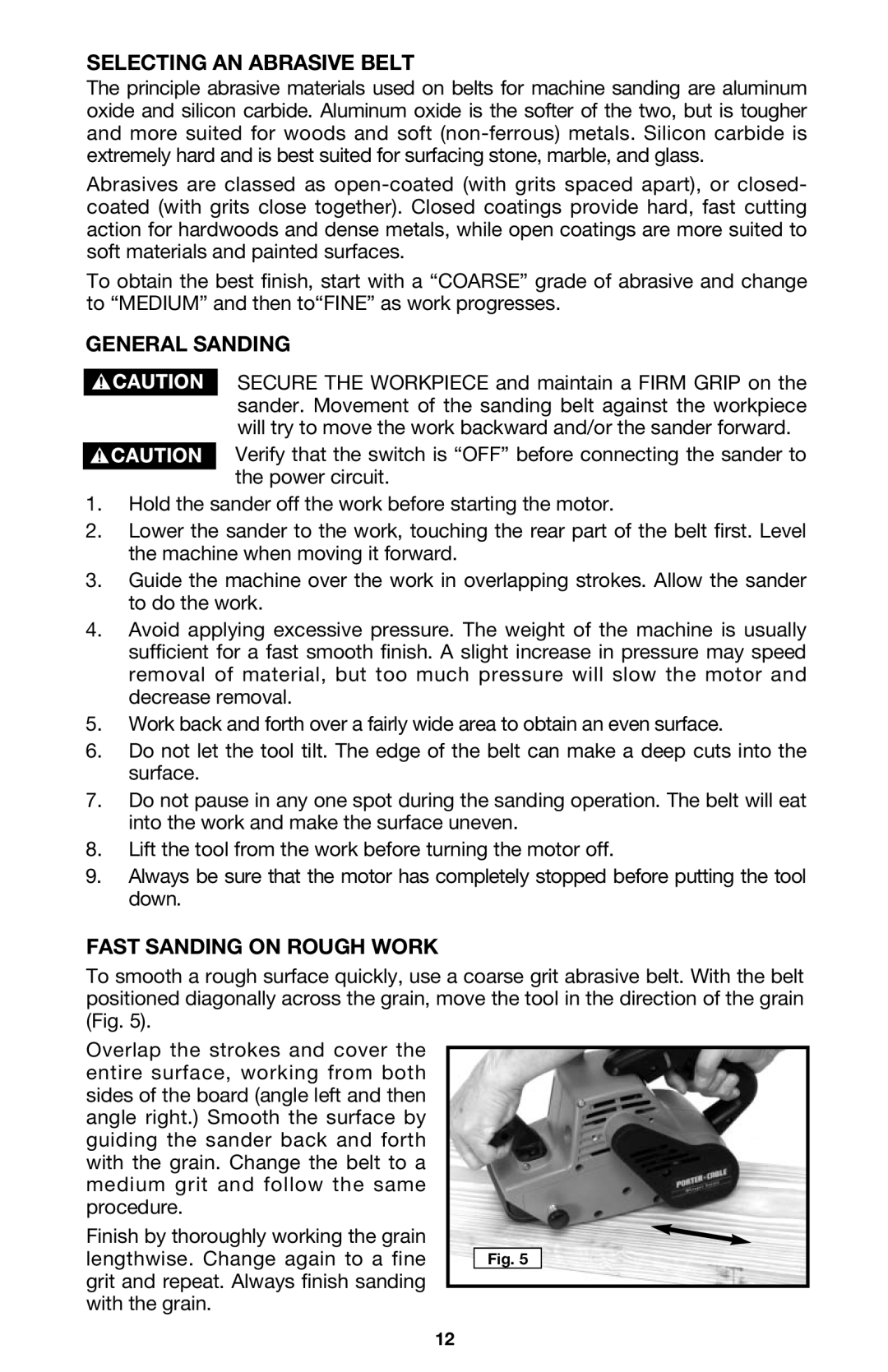 PYLE Audio 363 instruction manual Selecting AN Abrasive Belt 