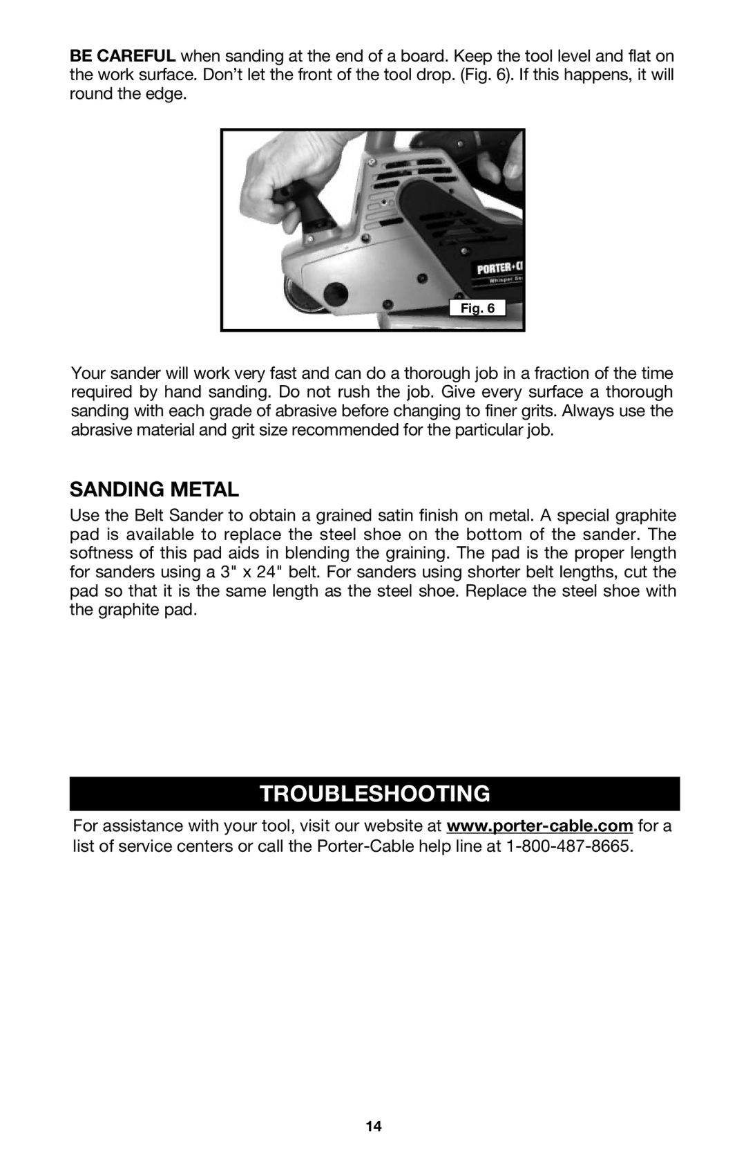 PYLE Audio 363 instruction manual Troubleshooting, Sanding Metal 