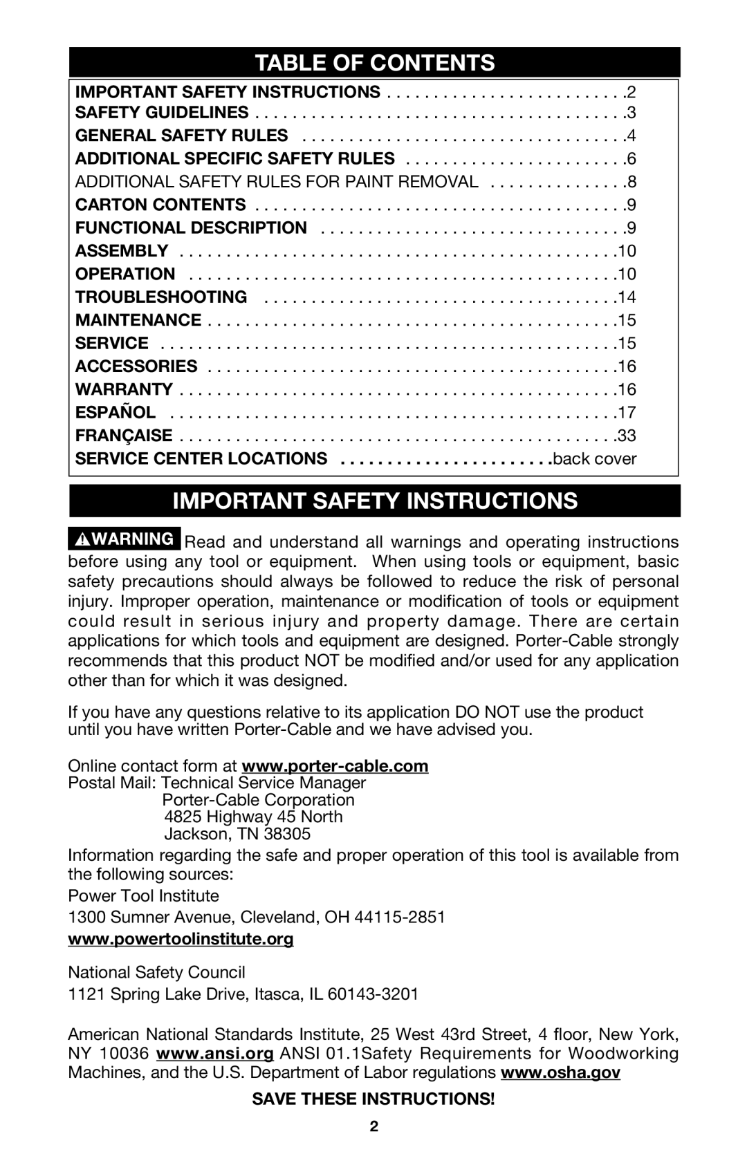 PYLE Audio 363 instruction manual Table of Contents, Important Safety Instructions 