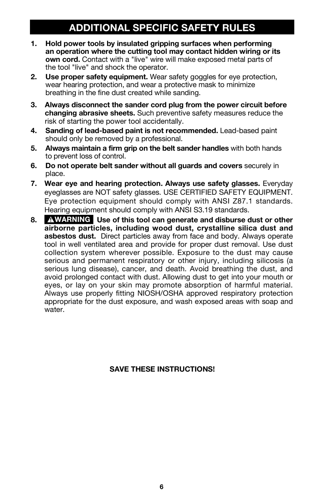 PYLE Audio 363 instruction manual Additional Specific Safety Rules 