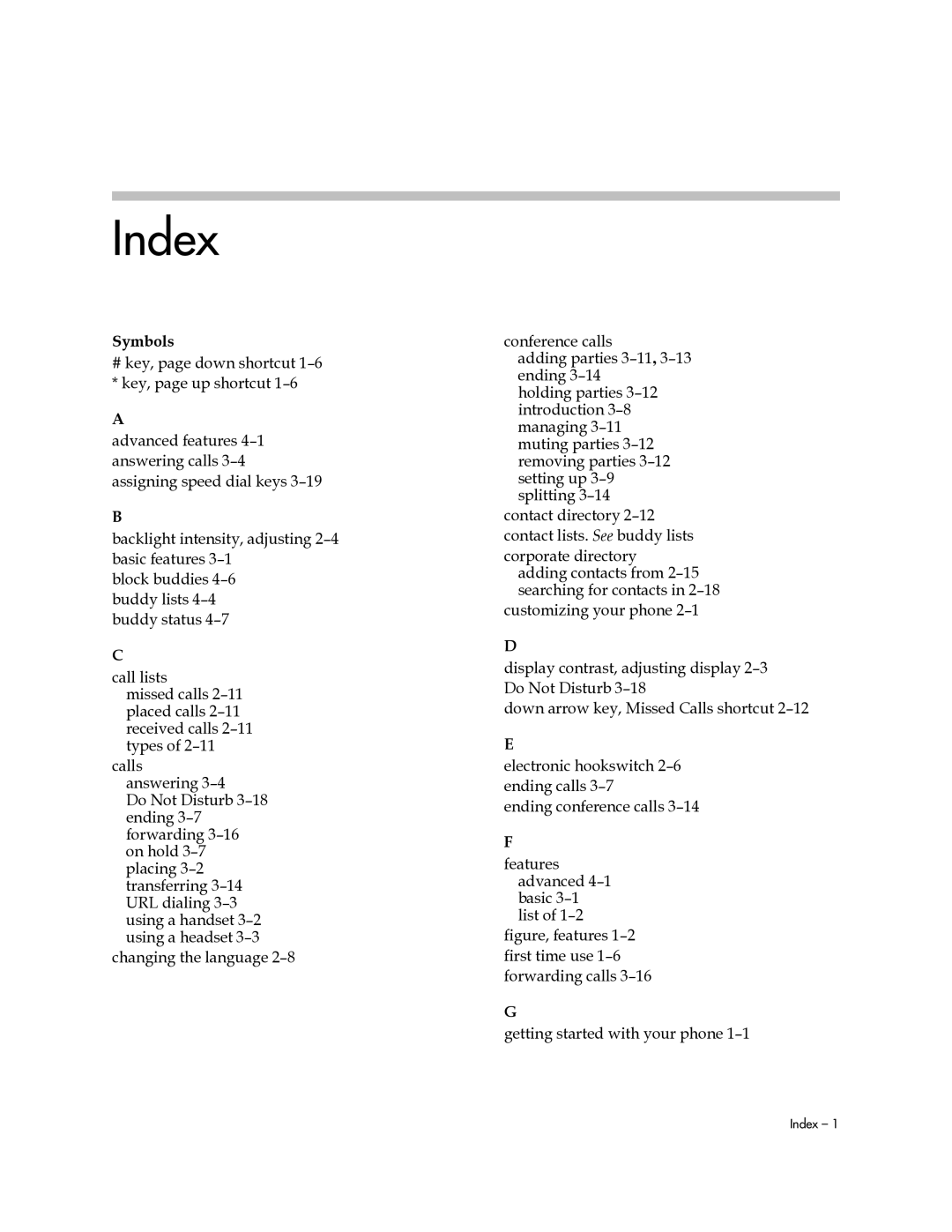 PYLE Audio 450 manual Index, Symbols 