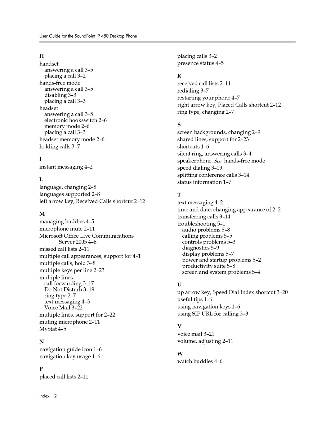 PYLE Audio manual User Guide for the SoundPoint IP 450 Desktop Phone 