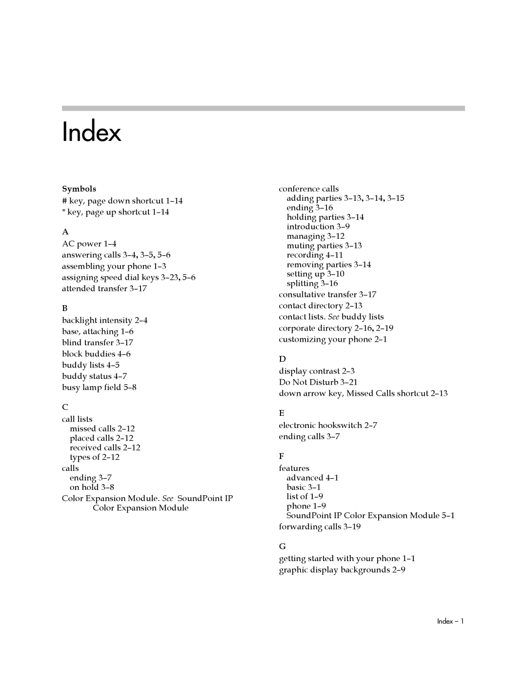 PYLE Audio 670 manual Index, Symbols 