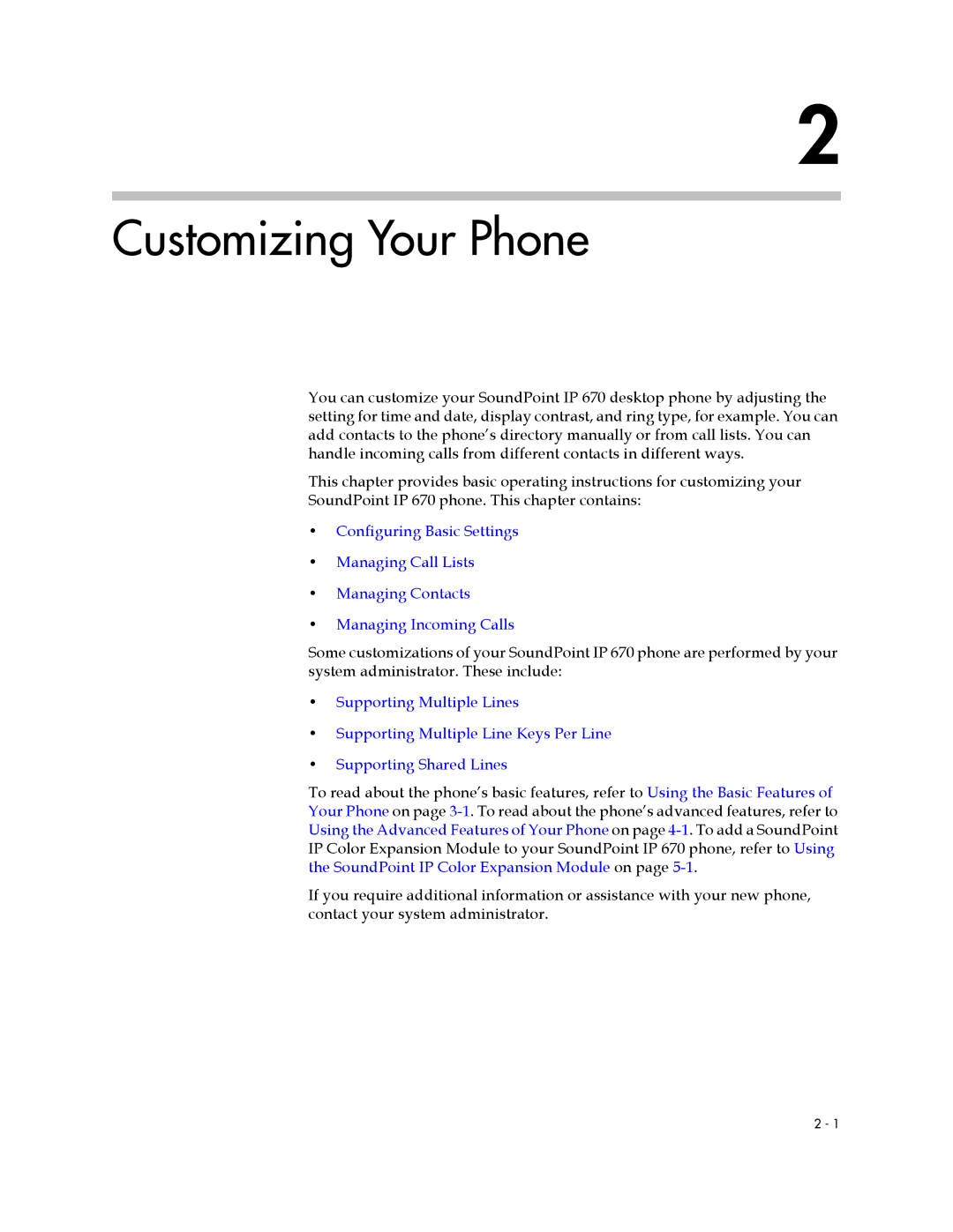 PYLE Audio 670 manual Customizing Your Phone 