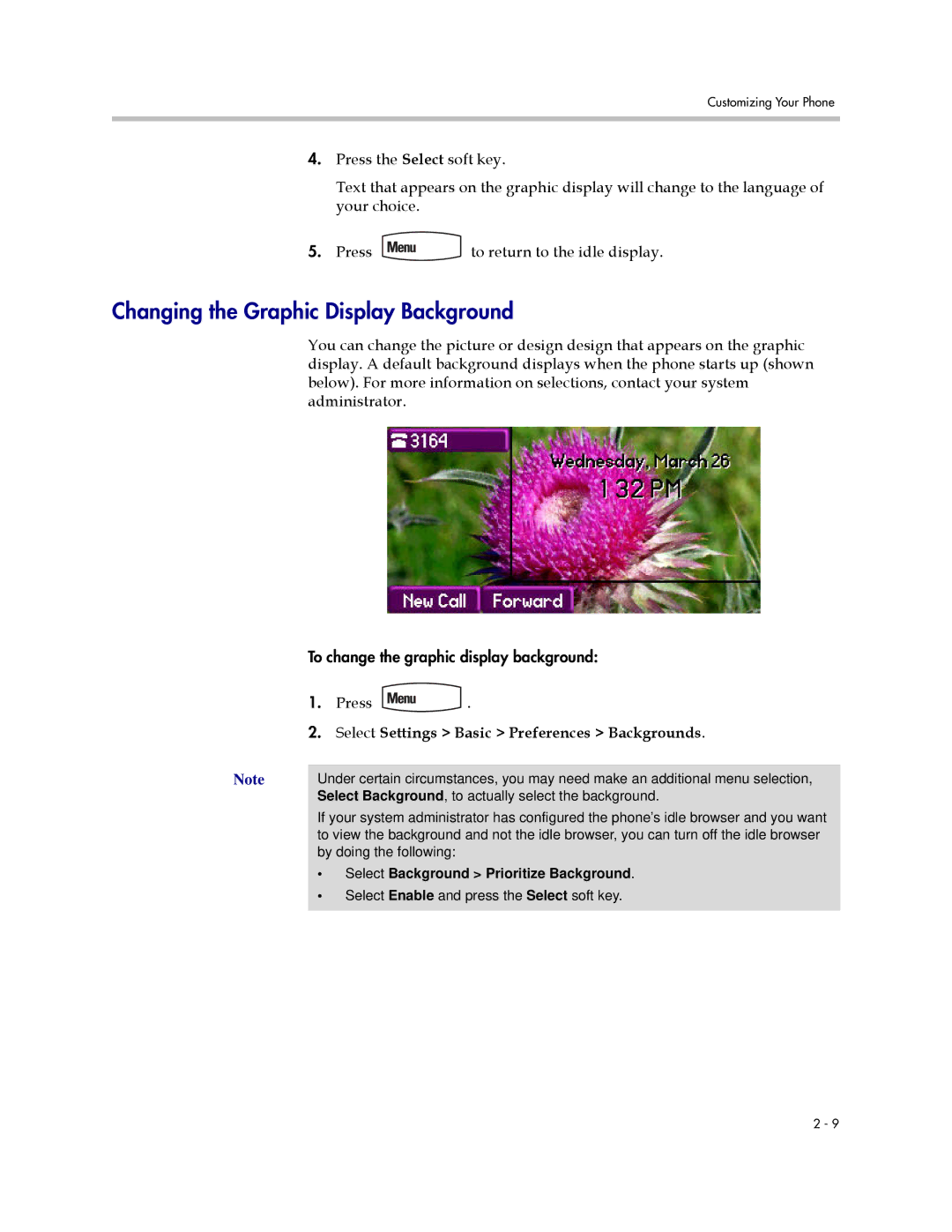 PYLE Audio 670 manual Changing the Graphic Display Background, Select Settings Basic Preferences Backgrounds 