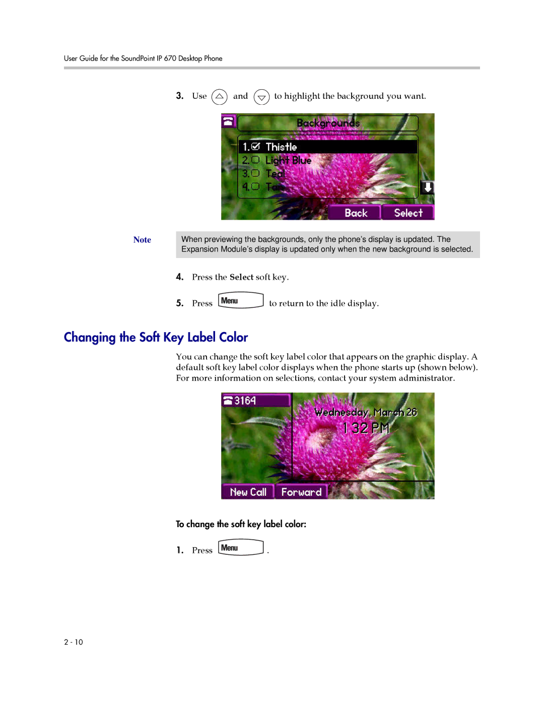 PYLE Audio 670 manual Changing the Soft Key Label Color, Use and to highlight the background you want 