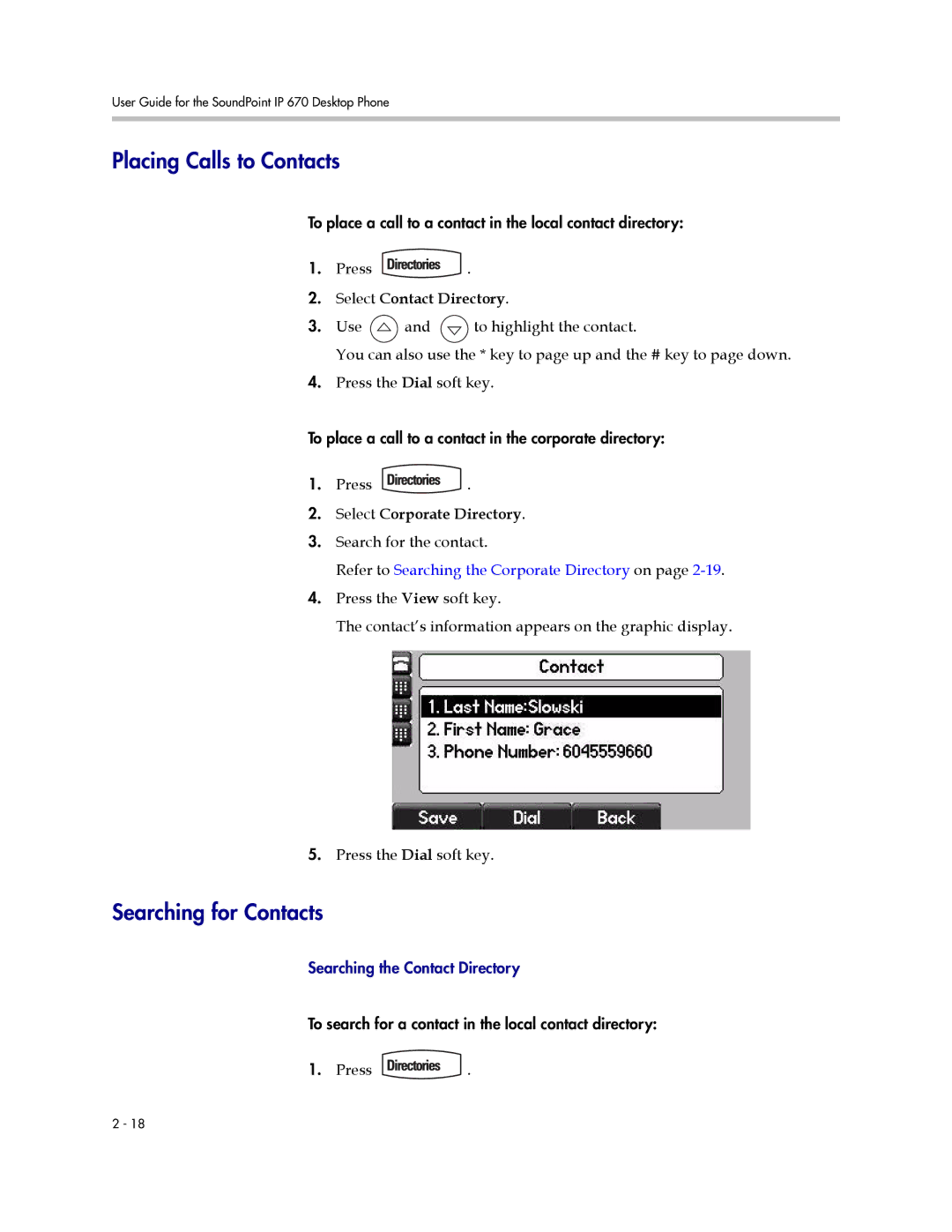 PYLE Audio 670 manual Placing Calls to Contacts, Searching for Contacts 