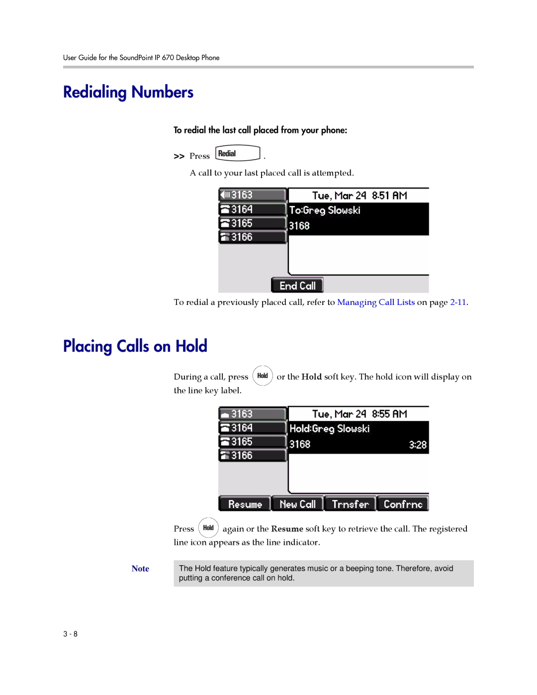 PYLE Audio 670 manual Redialing Numbers, Placing Calls on Hold 