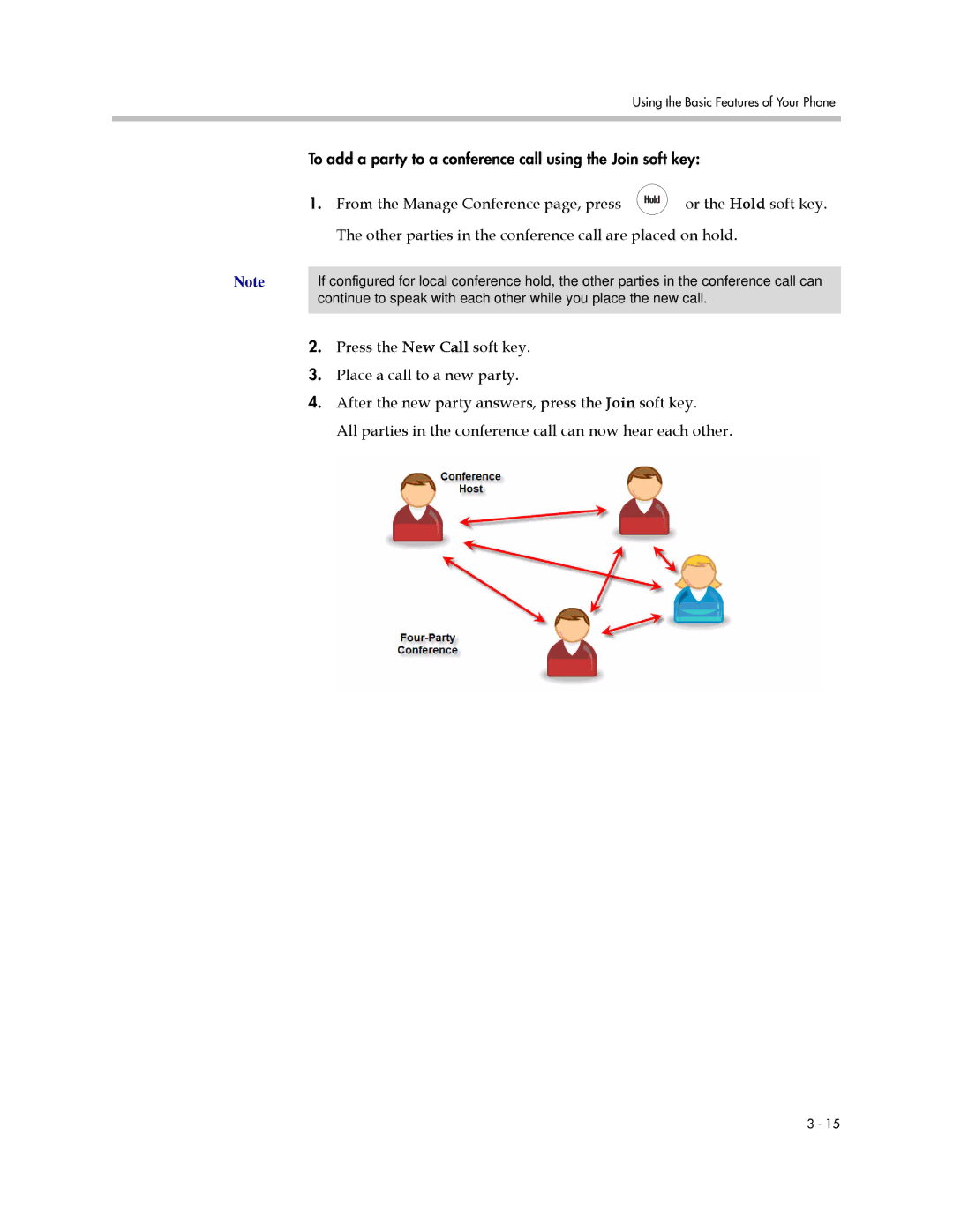 PYLE Audio 670 manual To add a party to a conference call using the Join soft key 