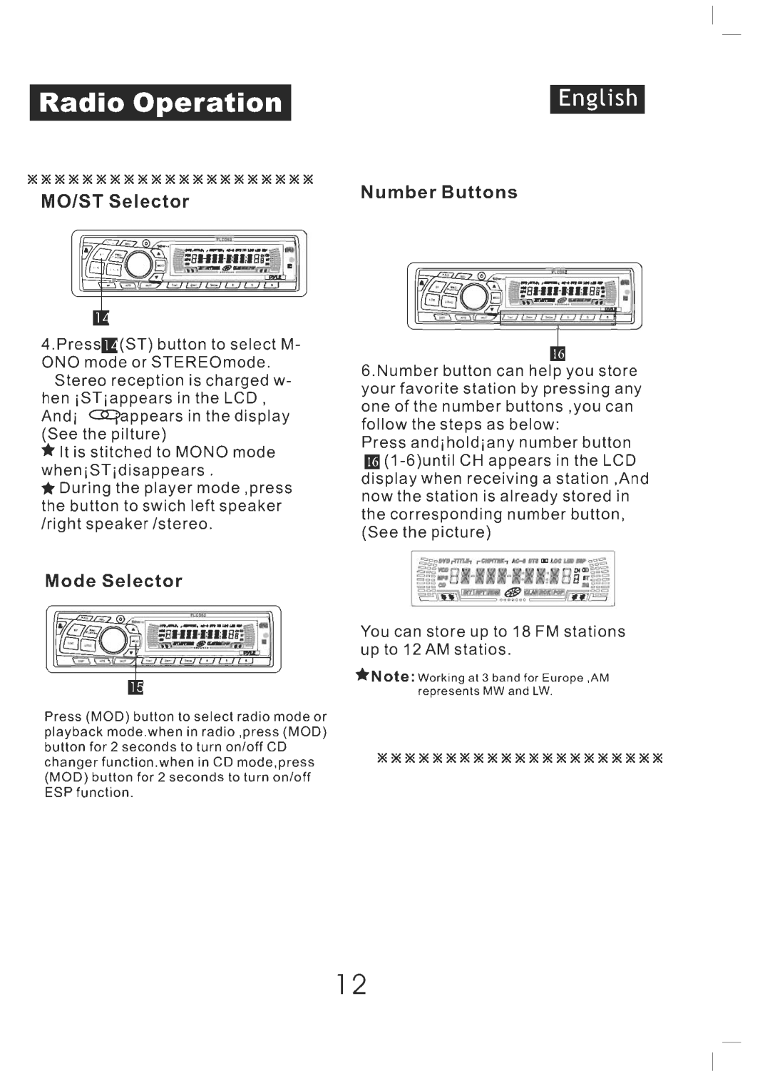 PYLE Audio AM/FM Receiver/CD Player manual 