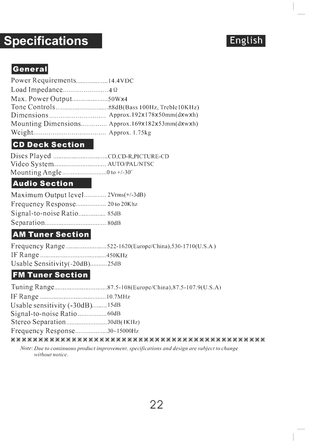 PYLE Audio AM/FM Receiver/CD Player manual 