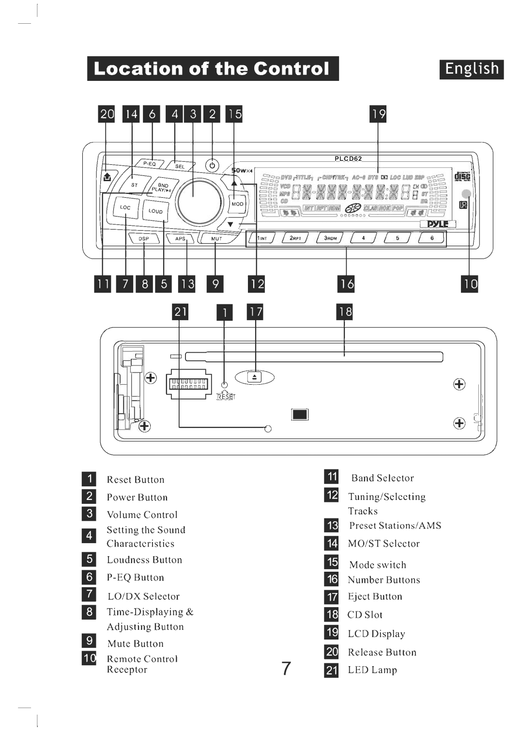 PYLE Audio AM/FM Receiver/CD Player manual 