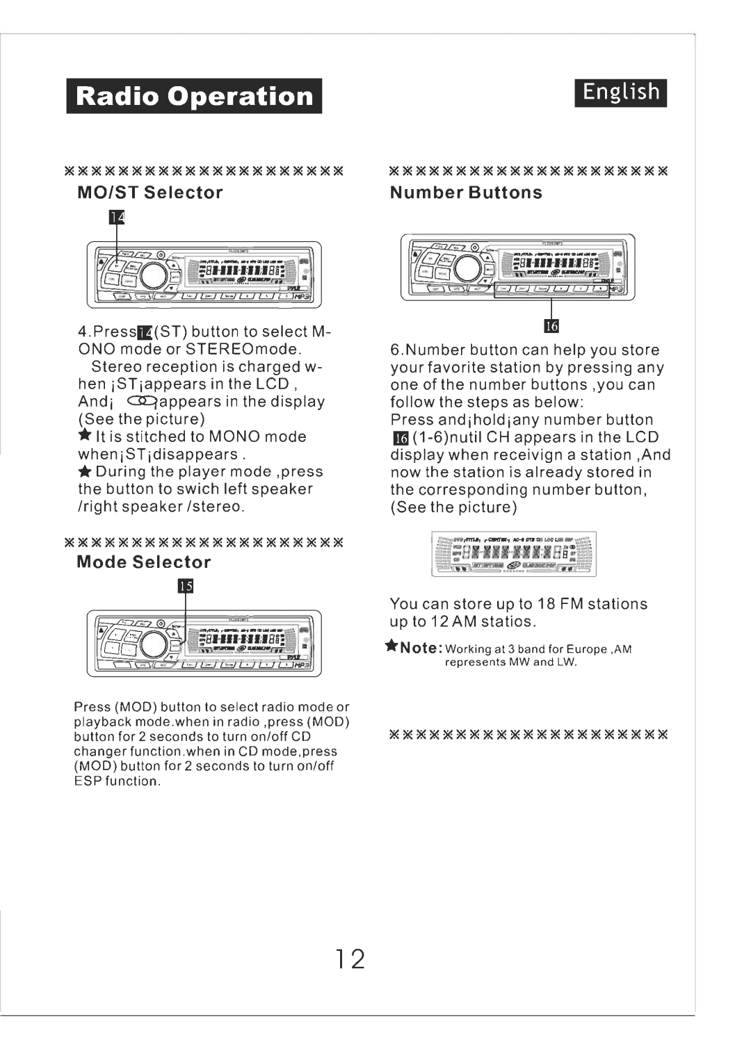 PYLE Audio AM/FM Receiver/MP3/CD Player manual 