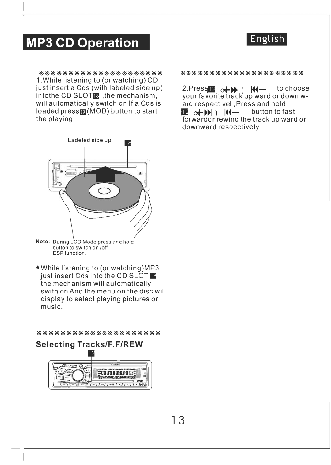 PYLE Audio AM/FM Receiver/MP3/CD Player manual 