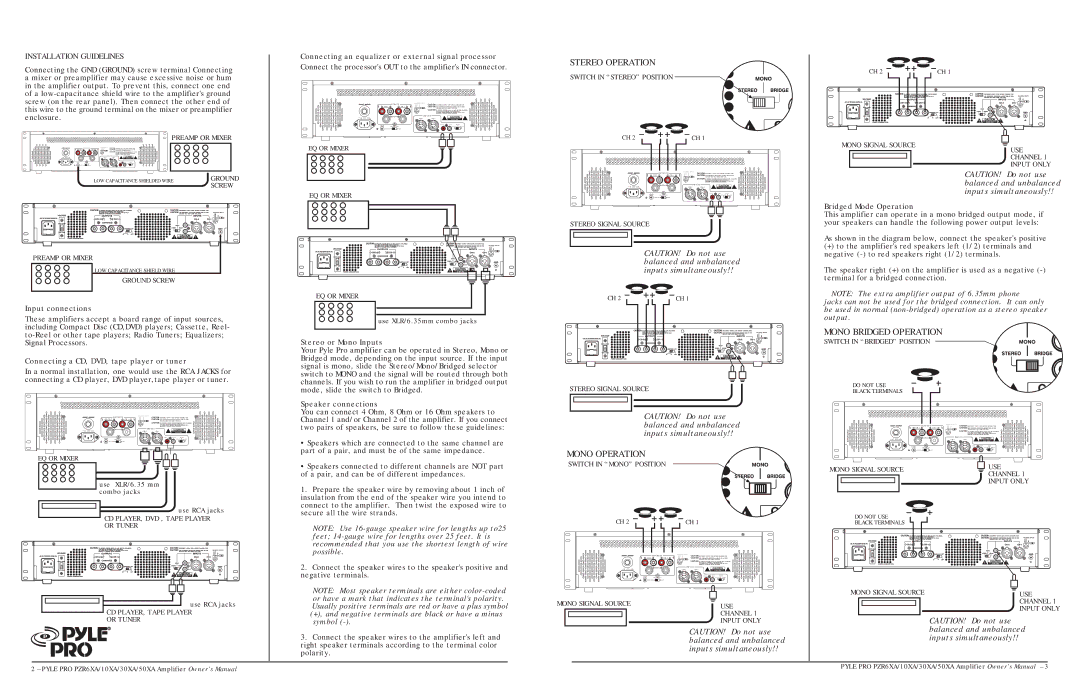 PYLE Audio PZR10XA, AZR6XA, PZR50XA, PZR30XA owner manual Installation Guidelines 