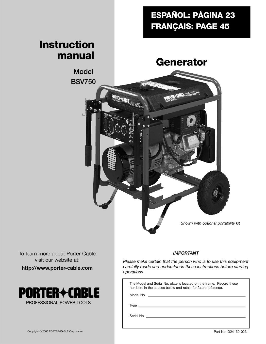 PYLE Audio BSV750 instruction manual Generator 