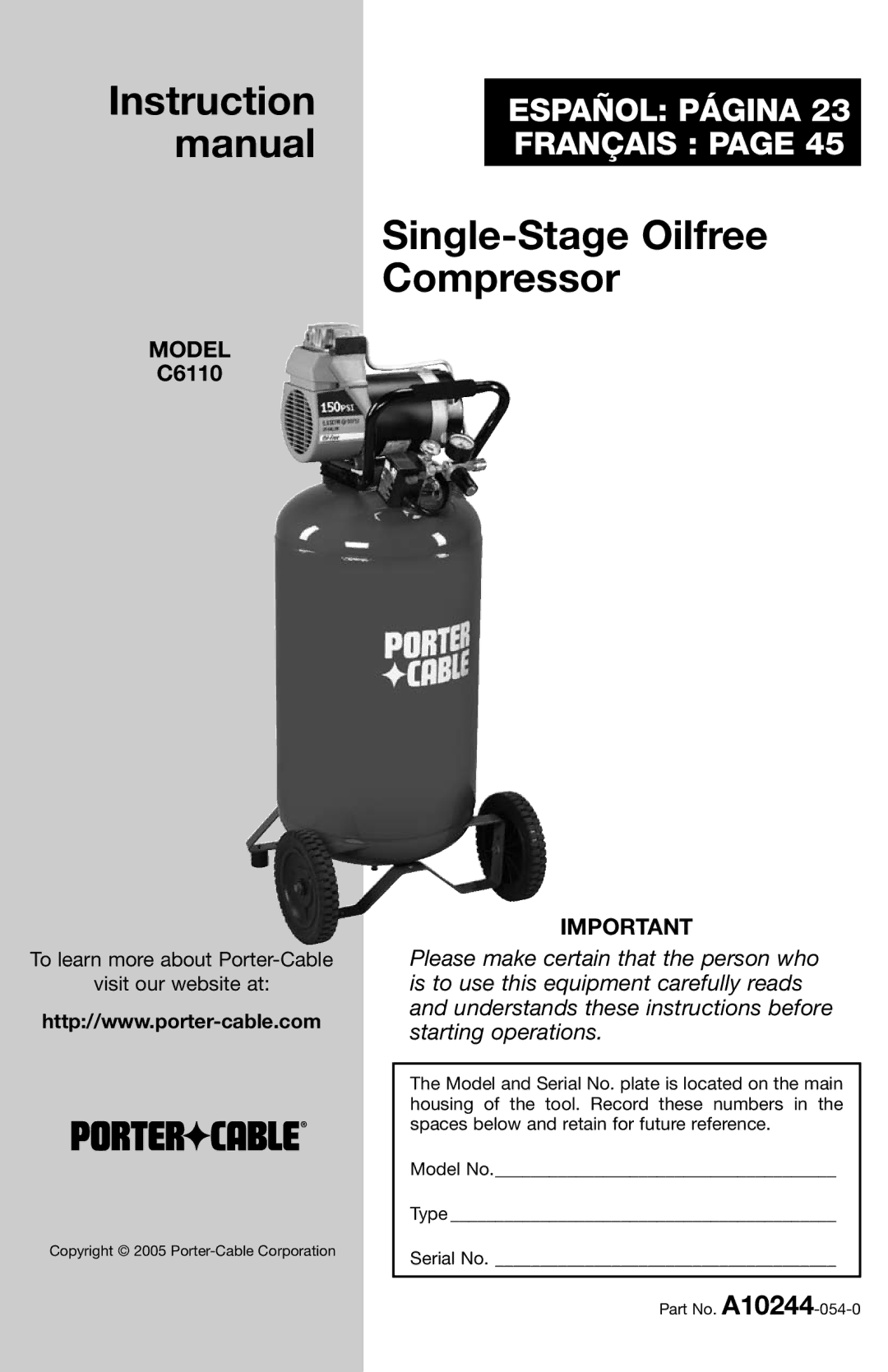 PYLE Audio C6110 instruction manual Model 